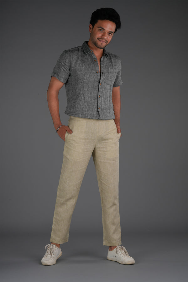 Light Brown Men Hemp Lounge Pant