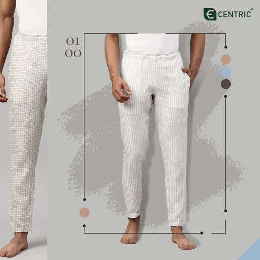 Casual Charm: Exploring the Beige White Stripes Hemp Lounge Pants