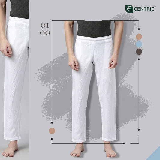 Timeless in White: The Crisp Elegance of White Solid Hemp Lounge Pants