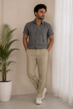 Light Brown Men Hemp Lounge Pant