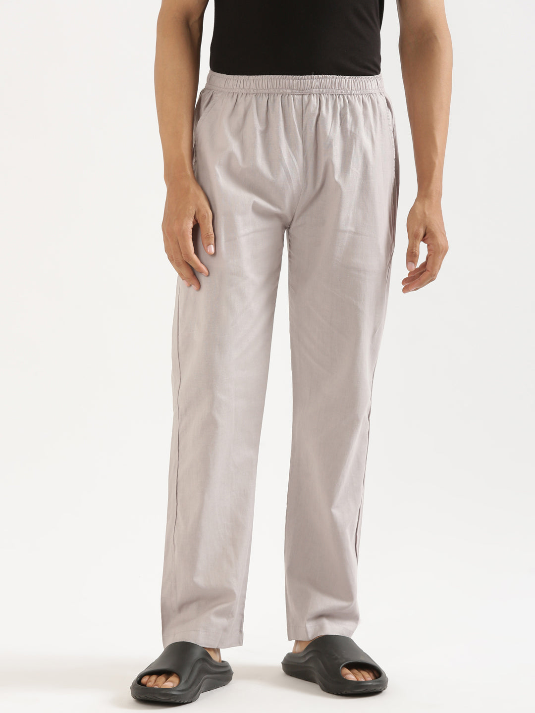 Slate Grey Men Hemp Broad Bottom Comfort Pant