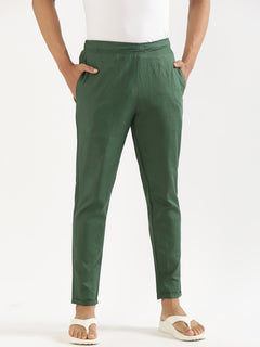 Men Bottle Green Hemp Lounge Pant