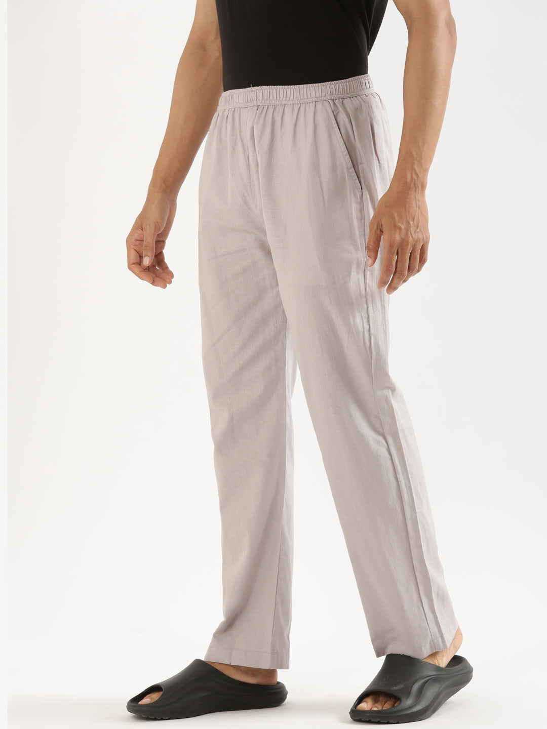 Slate Grey Men Hemp Broad Bottom Comfort Pant