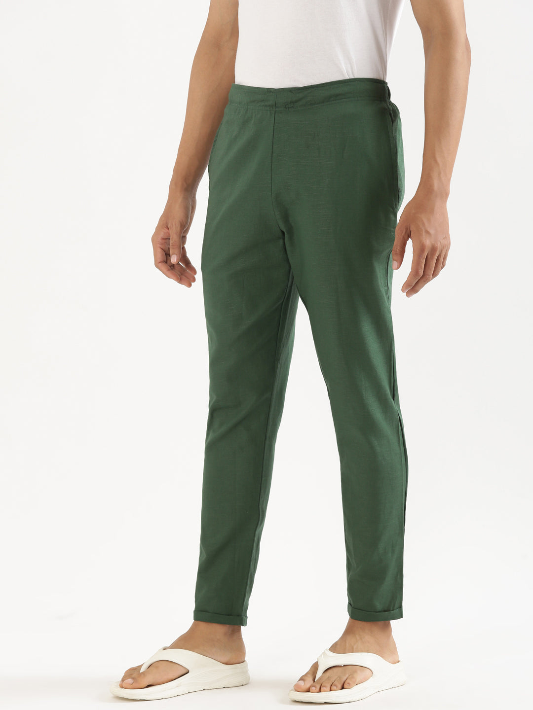Bottle Green Men Hemp Lounge Pant