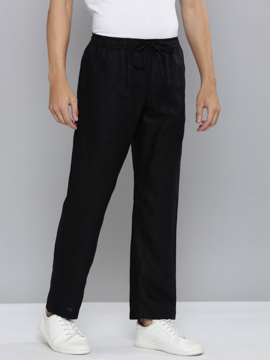 Regal Black Men Hemp Broad Bottom Comfort Pant