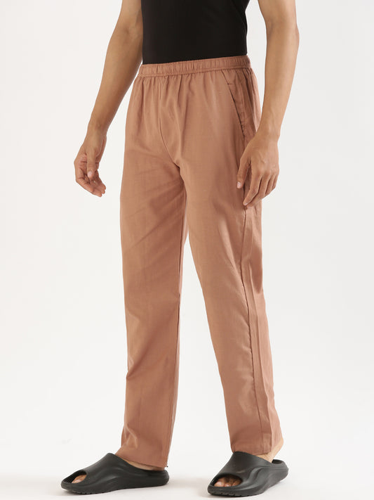 Men Hemp Mocha Brown Broad Bottom Comfort Pant