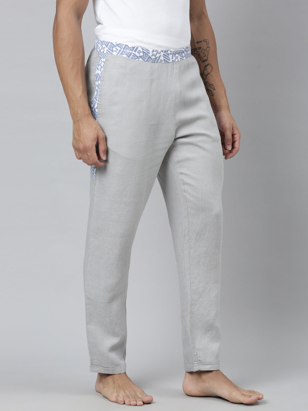 Ecentric-Mumbai Indians Official Men Grey Hemp Lounge Pant