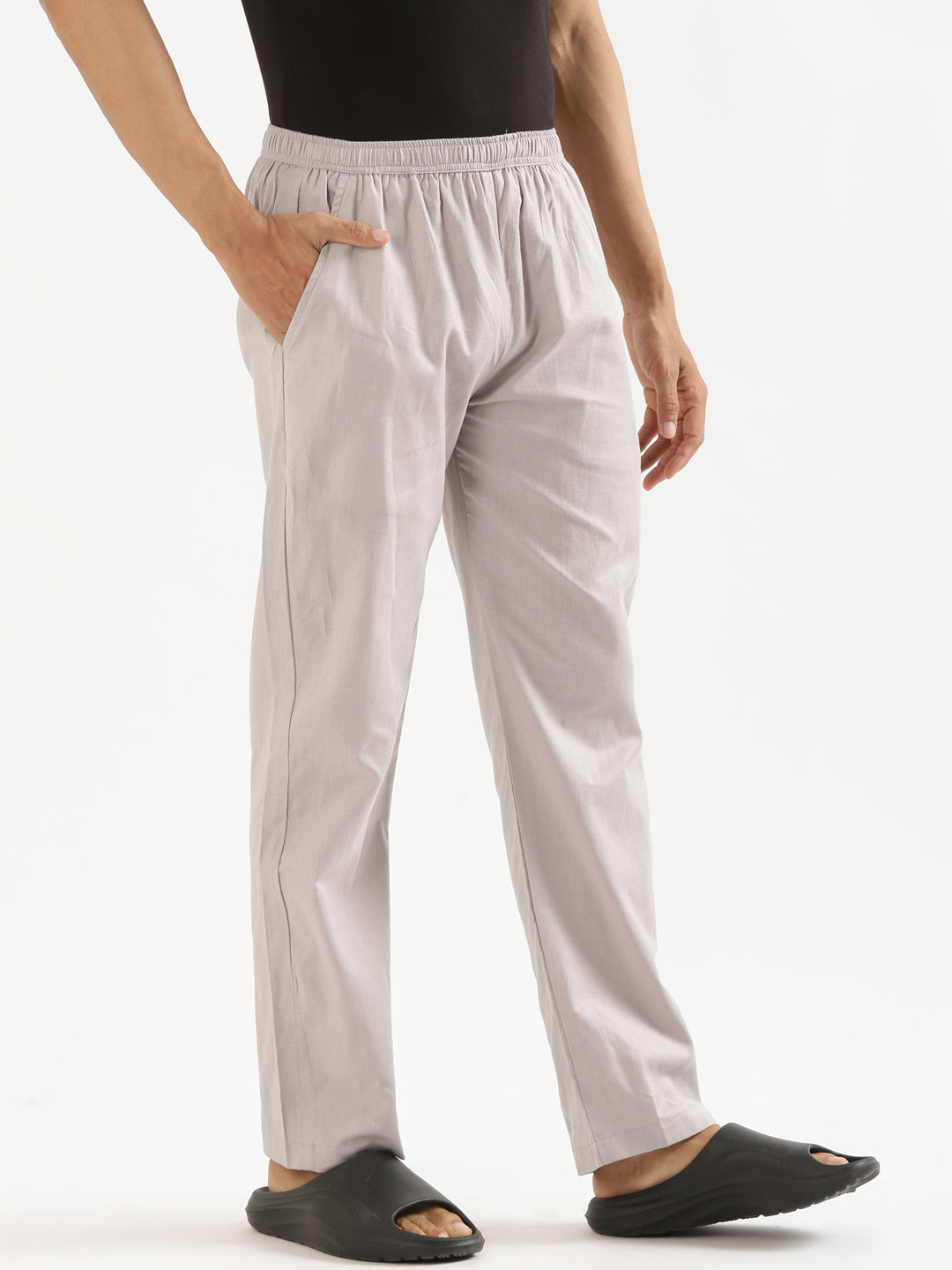 Slate Grey Men Hemp Broad Bottom Comfort Pant