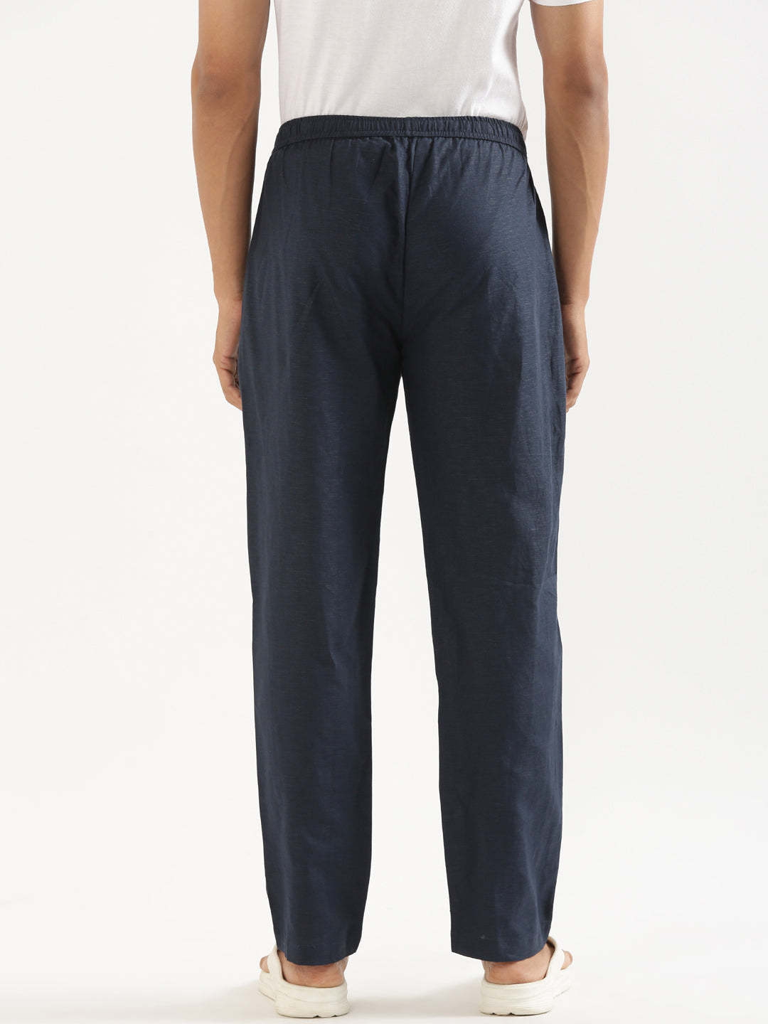 Regal Blue Men Hemp Broad Bottom Comfort Pant