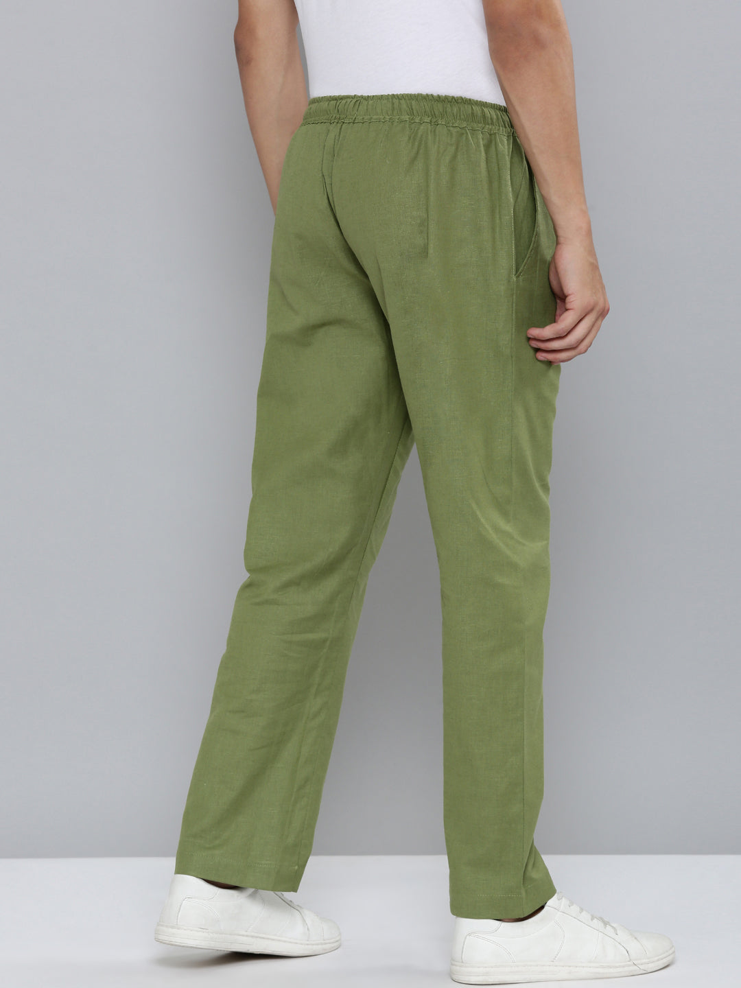Regal Olive Men Hemp Broad Bottom Comfort Pant