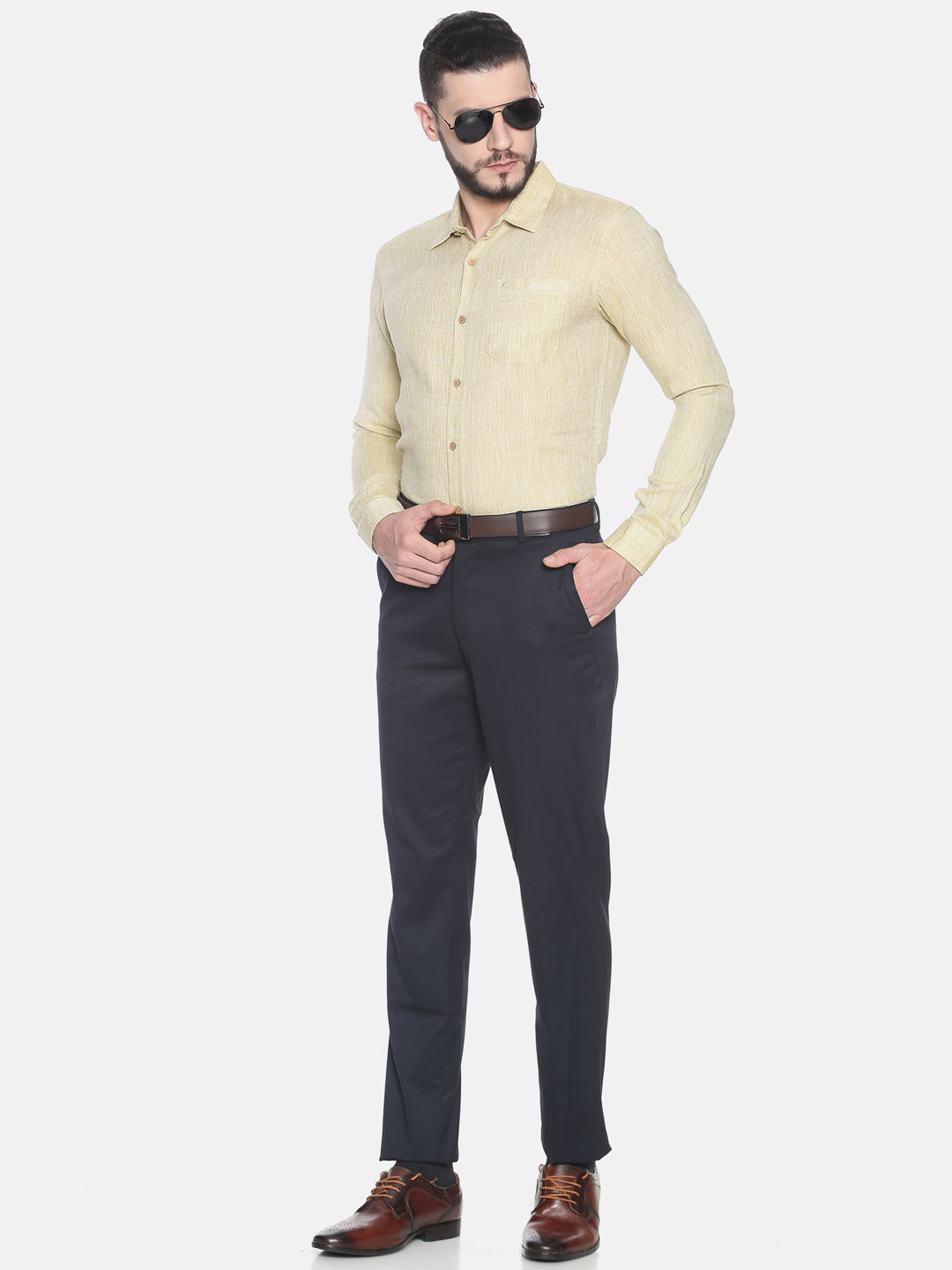 Fawn Men Hemp Full Sleeve Shirt