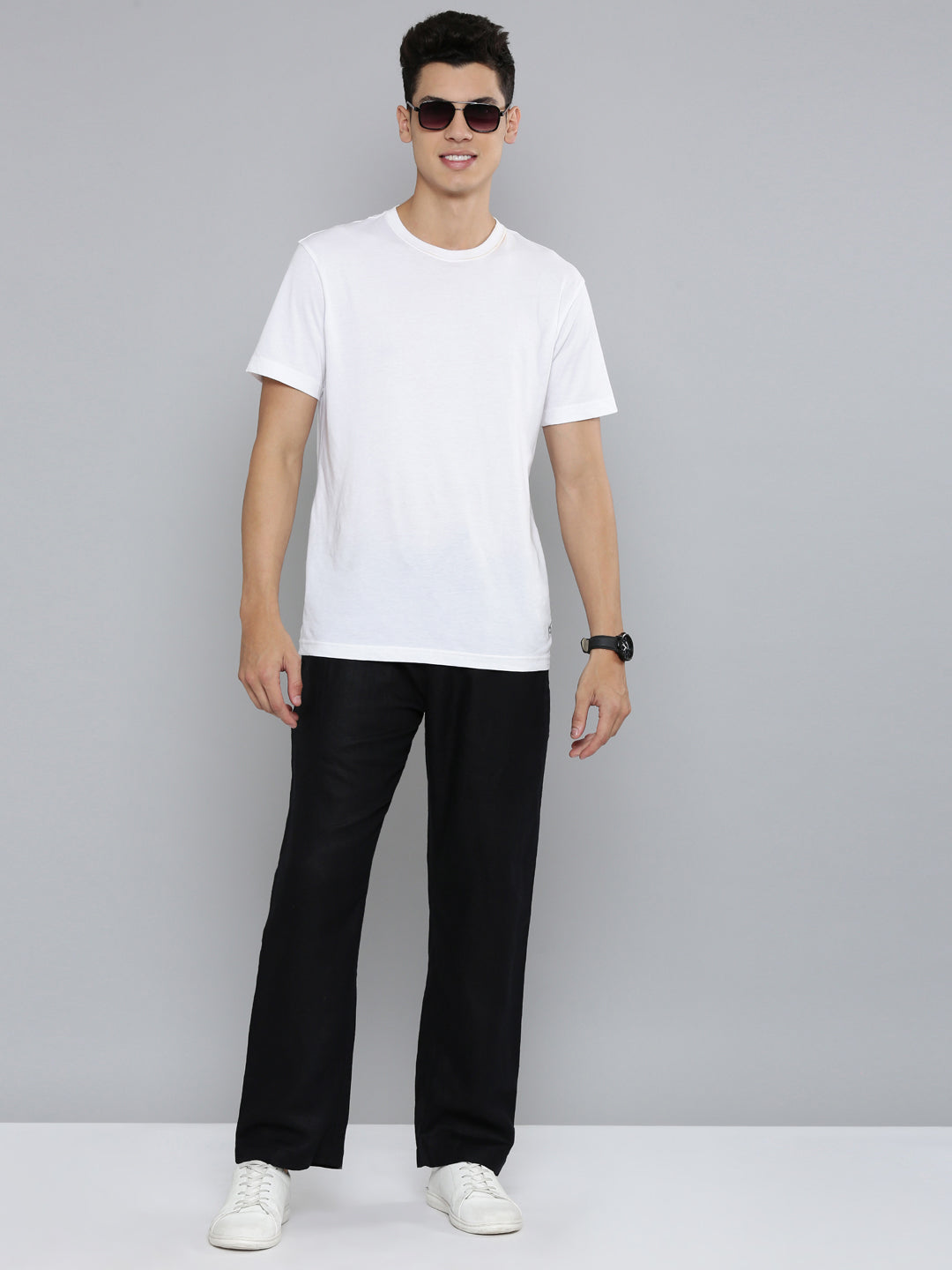 Regal Black Men Hemp Broad Bottom Comfort Pant