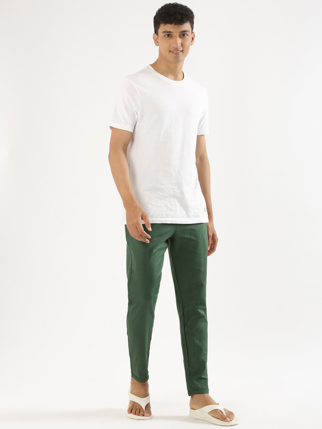 Bottle Green Men Hemp Lounge Pant