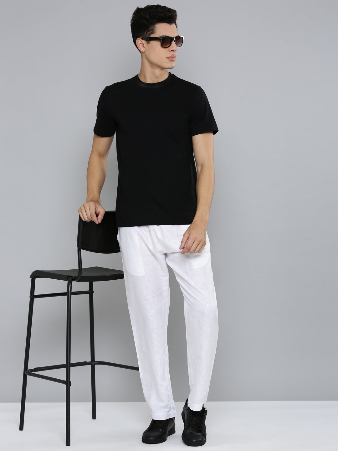 White and regal black (Pack of 2) Men Hemp Comfort Pant