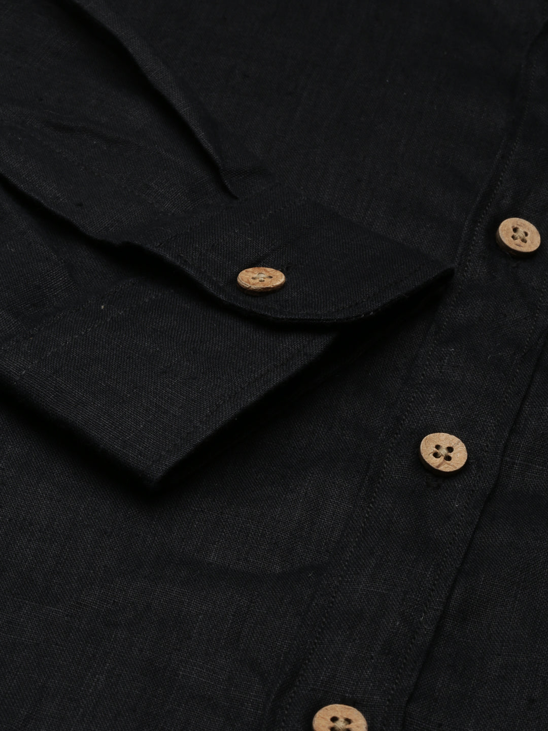 Regal Black Men Hemp Full Sleeve Shirt
