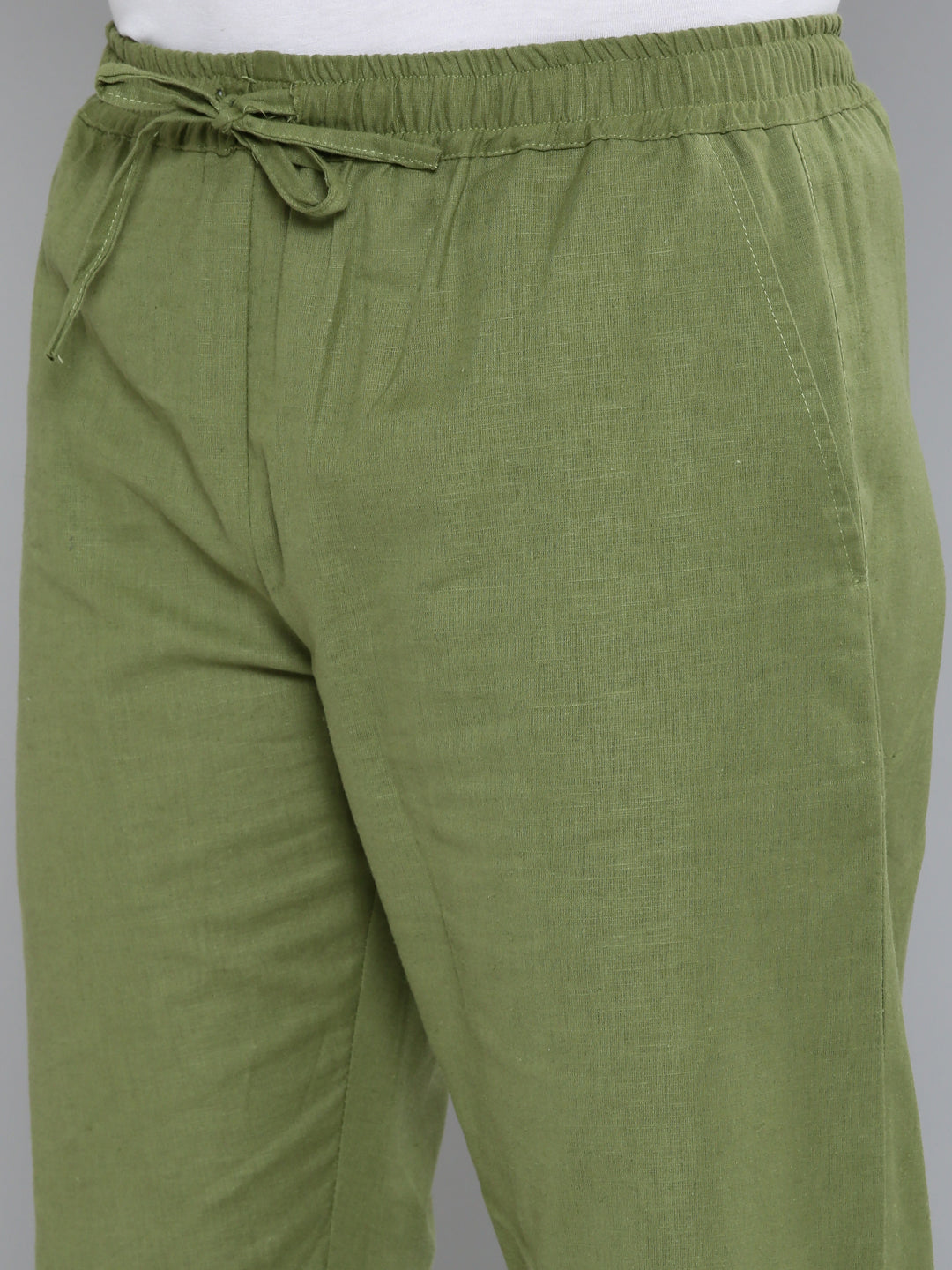 Regal Olive Men Hemp Broad Bottom Comfort Pant