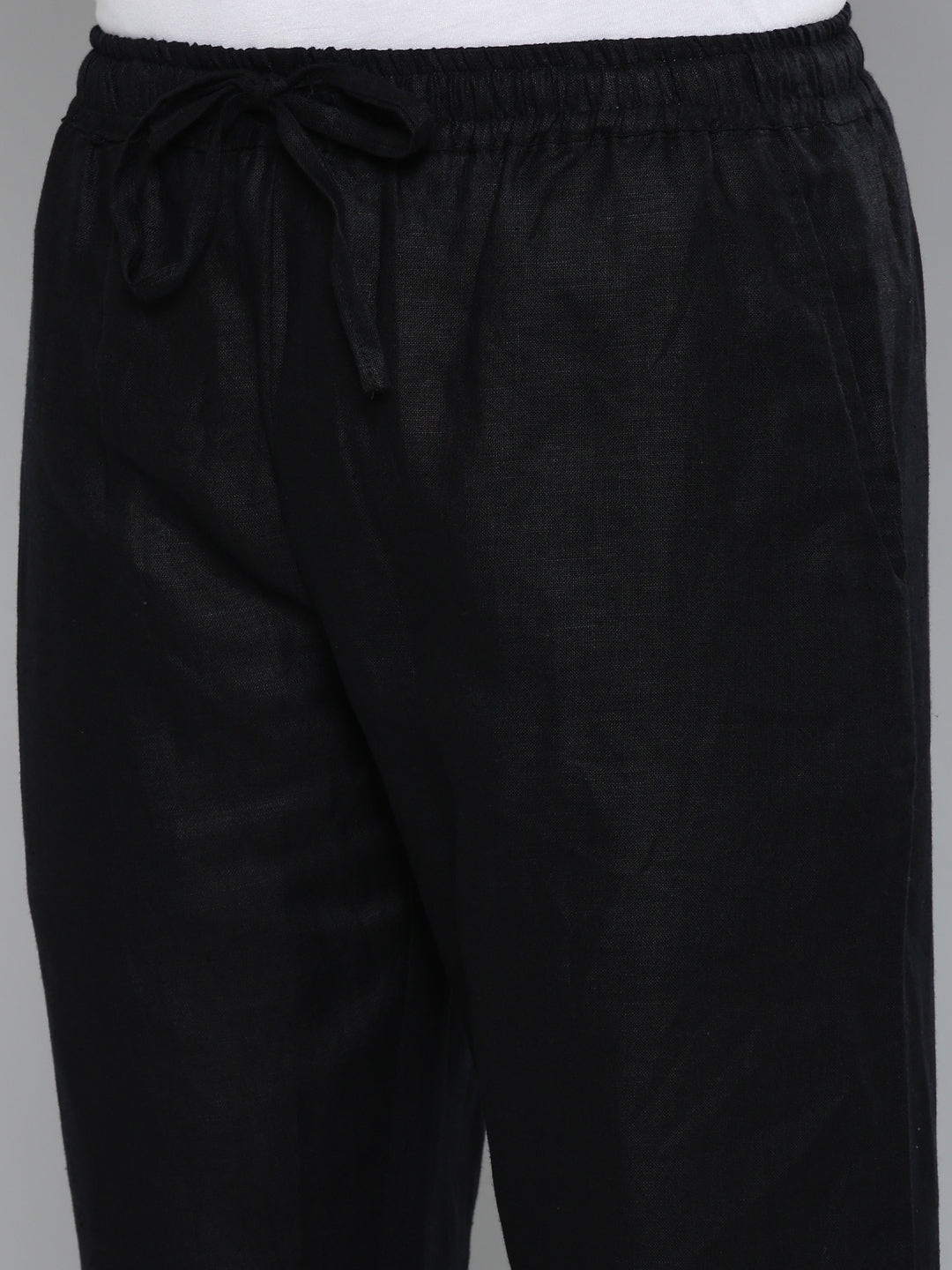 Regal Black Men Hemp Broad Bottom Comfort Pant