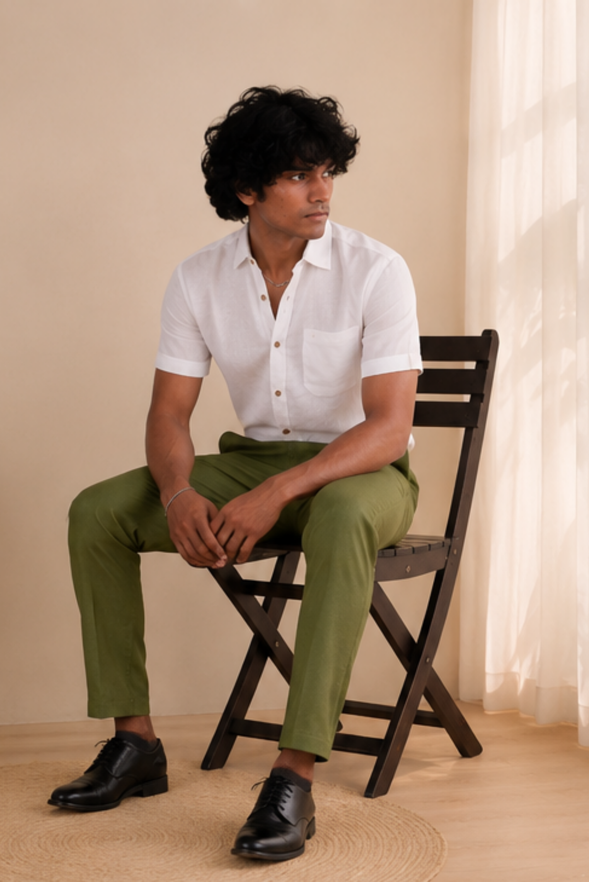 Regal Olive Men Hemp Trouser
