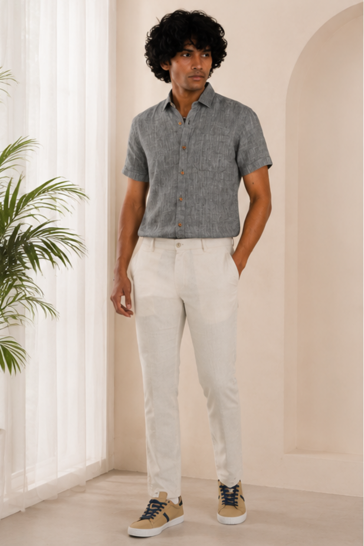 Off-White Men Hemp Trouser