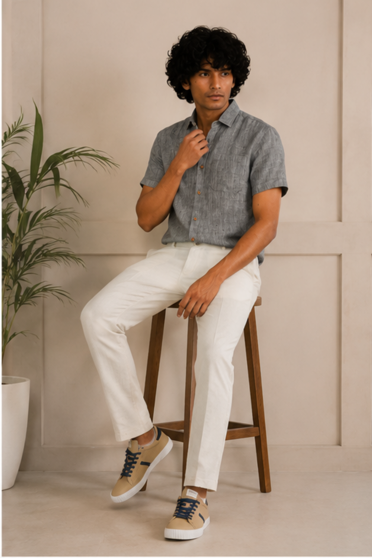 Off-White Men Hemp Trouser