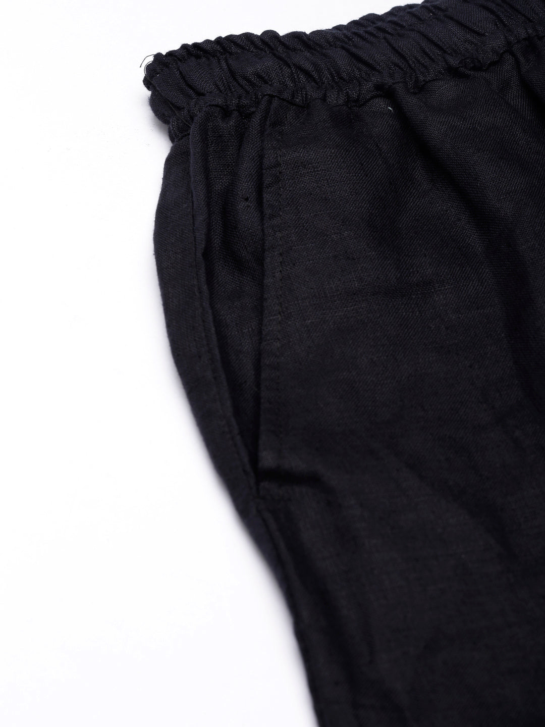 Regal Black Men Hemp Broad Bottom Comfort Pant