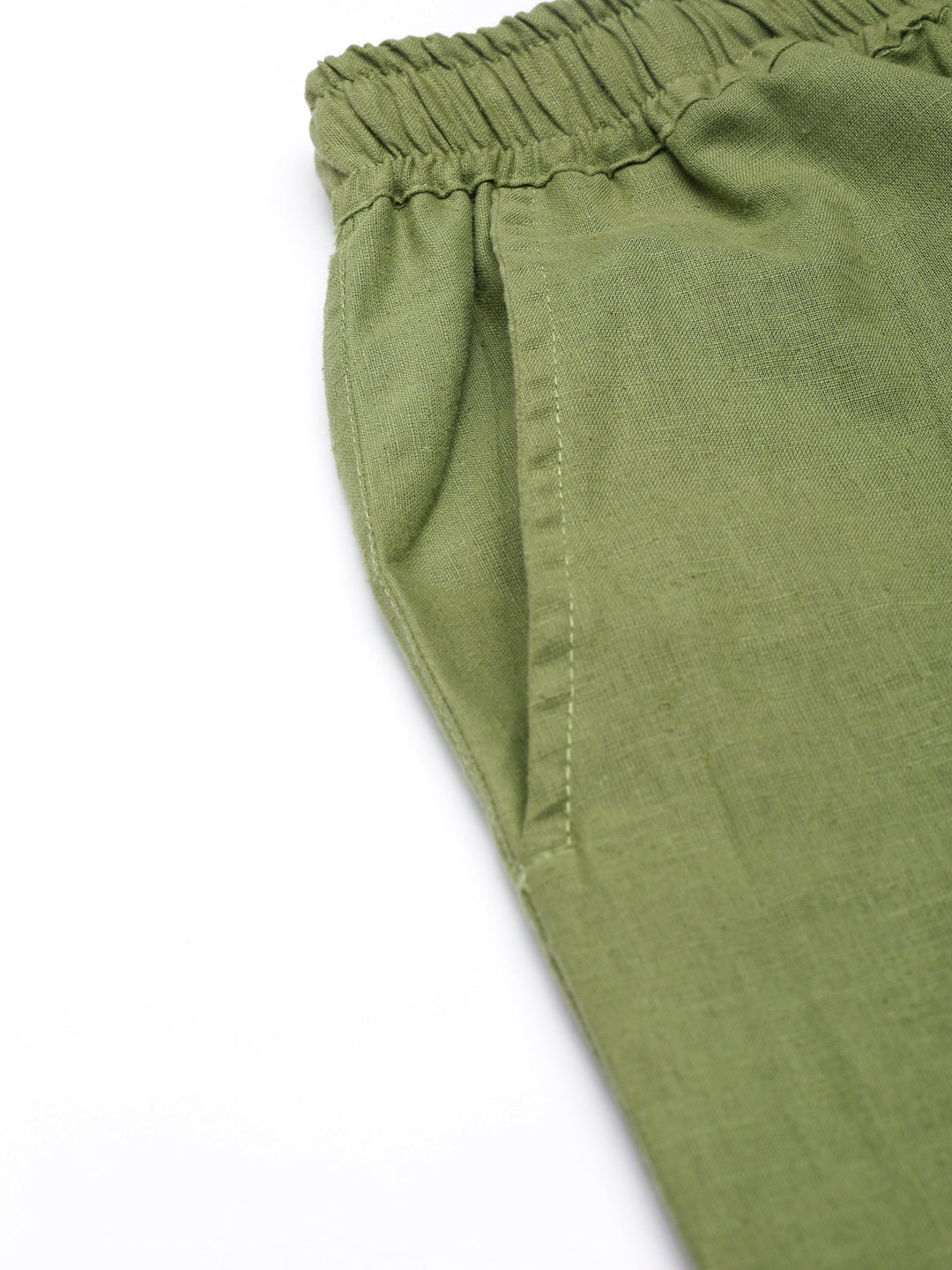 Regal Olive Men Hemp Broad Bottom Comfort Pant