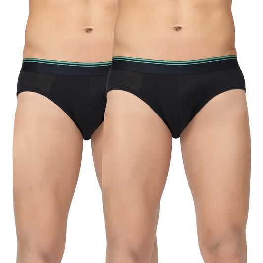 Black (Pack of 2) Men hemp brief