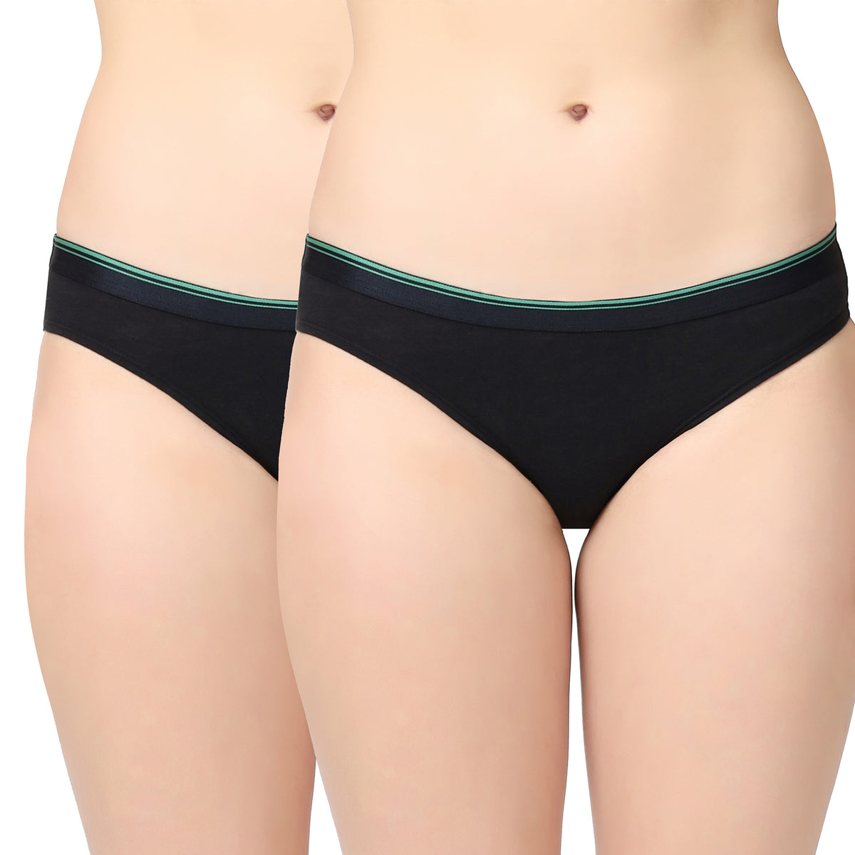 Black, Navy Blue and Nude (Pack of 3) Women hemp bikini panty