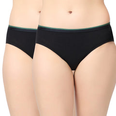 Women hemp hipster panty brief (Pack of 3,Black, Navy Blue and Nude)