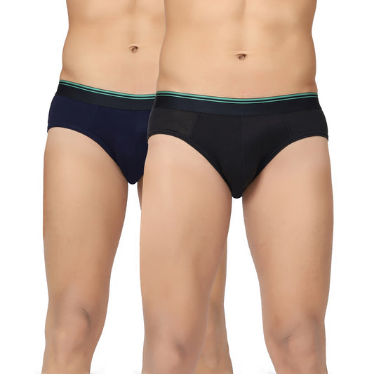 Black and Navy Blue (Pack of 2) Men hemp brief