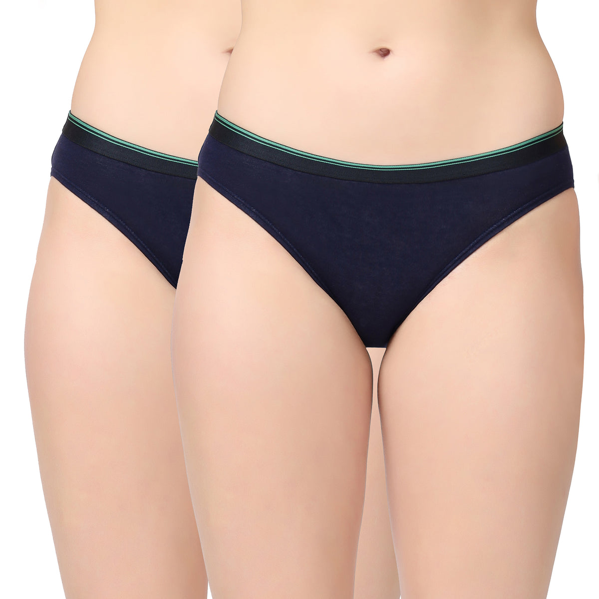 Black, Navy Blue and Nude (Pack of 3) Women hemp bikini panty