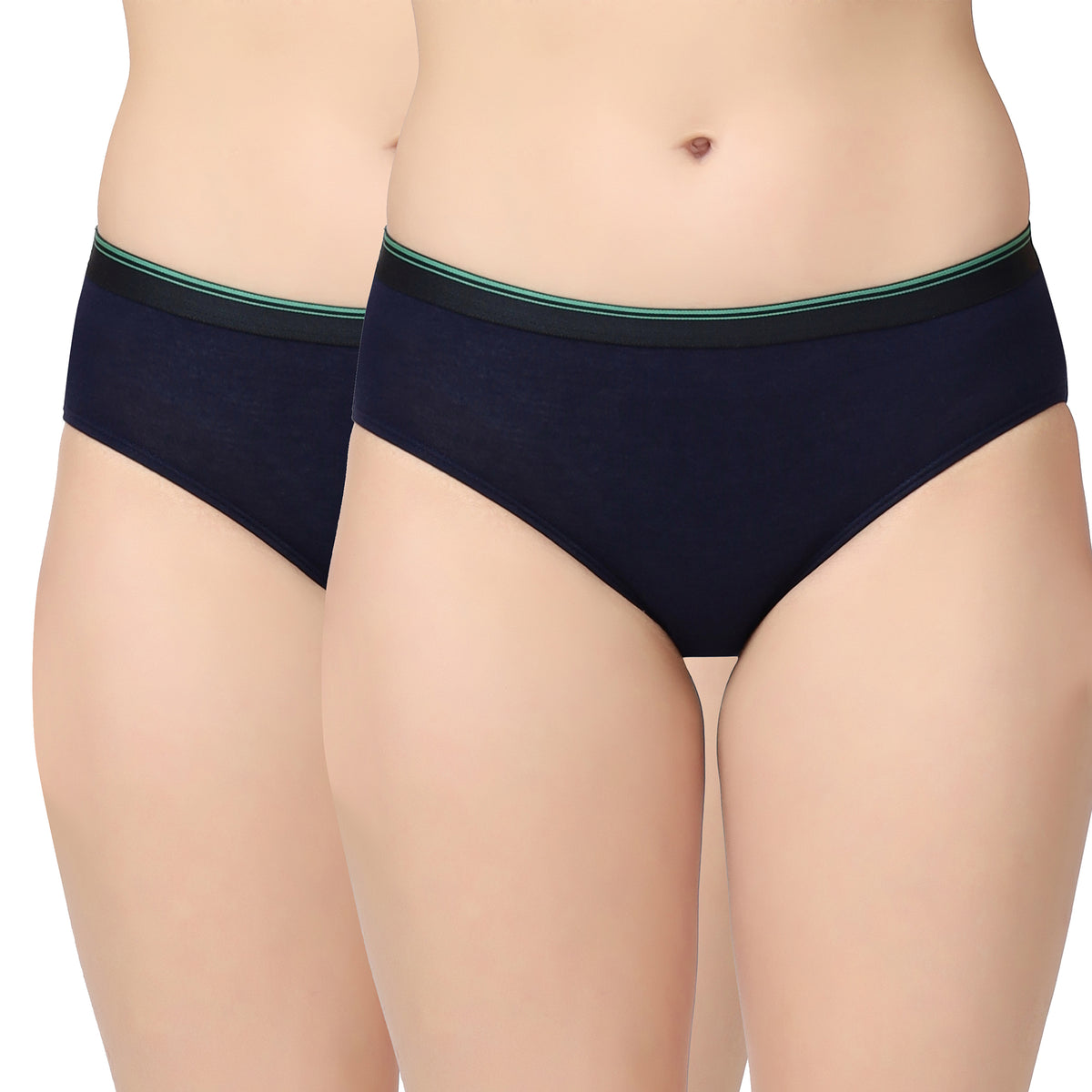 Black, Navy Blue and Nude (Pack of 3) Women hemp hipster panty