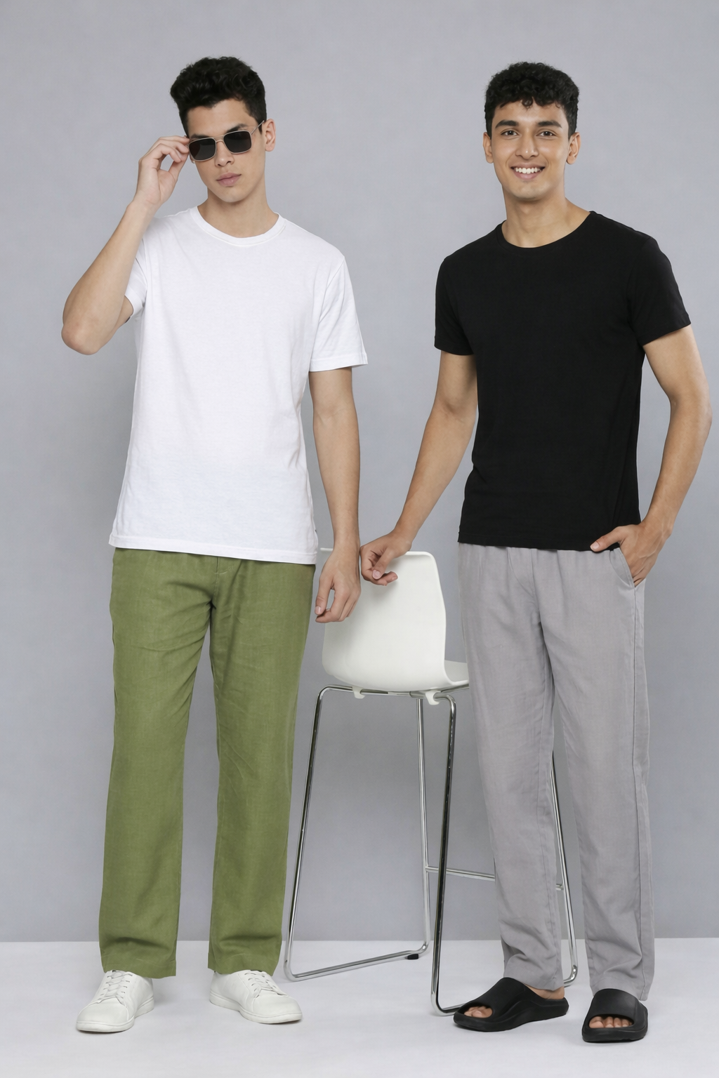 Olive and Slate Grey (Pack of 2) Men Hemp Comfort Pant