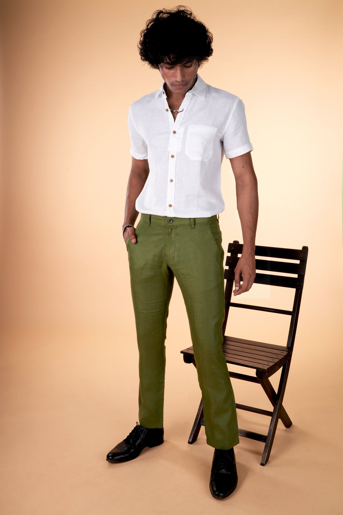 Regal Olive Men Hemp Trouser