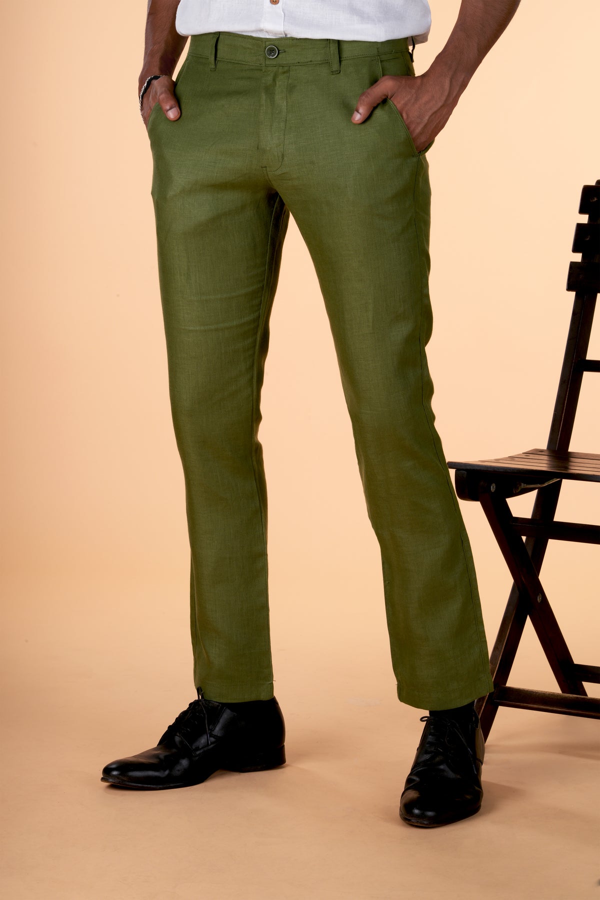 Regal Olive Men Hemp Trouser