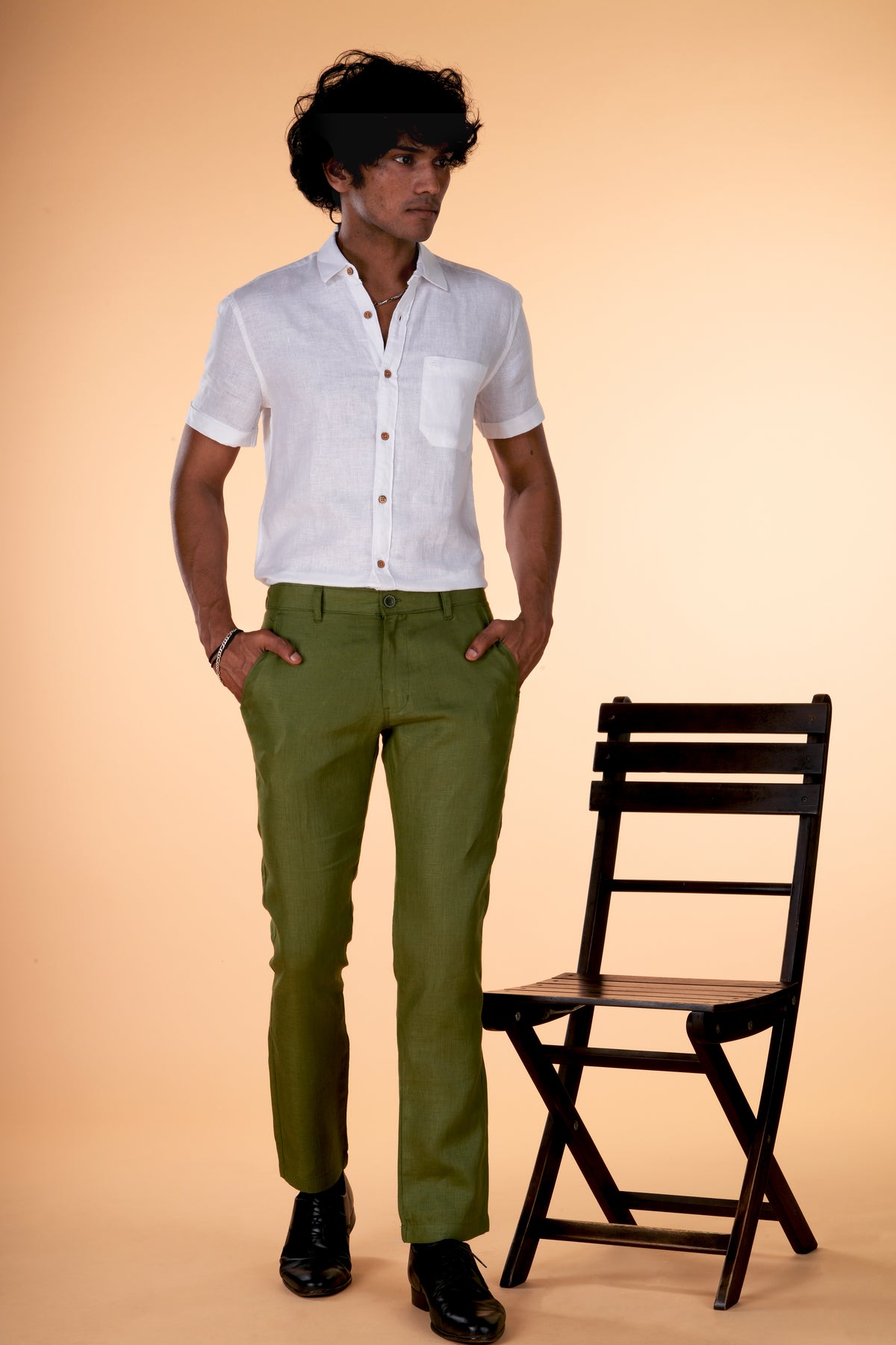Regal Olive Men Hemp Trouser