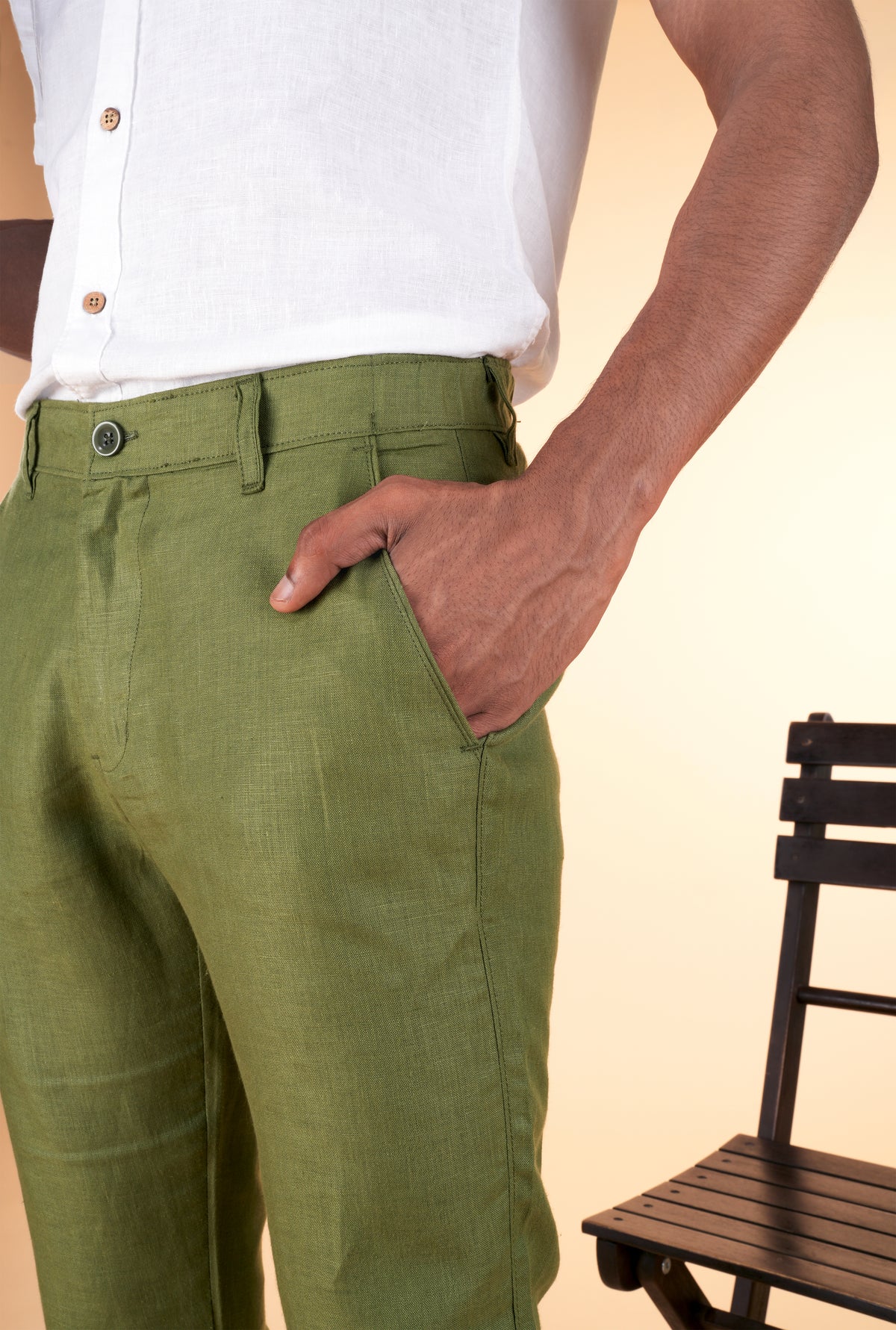 Regal Olive Men Hemp Trouser