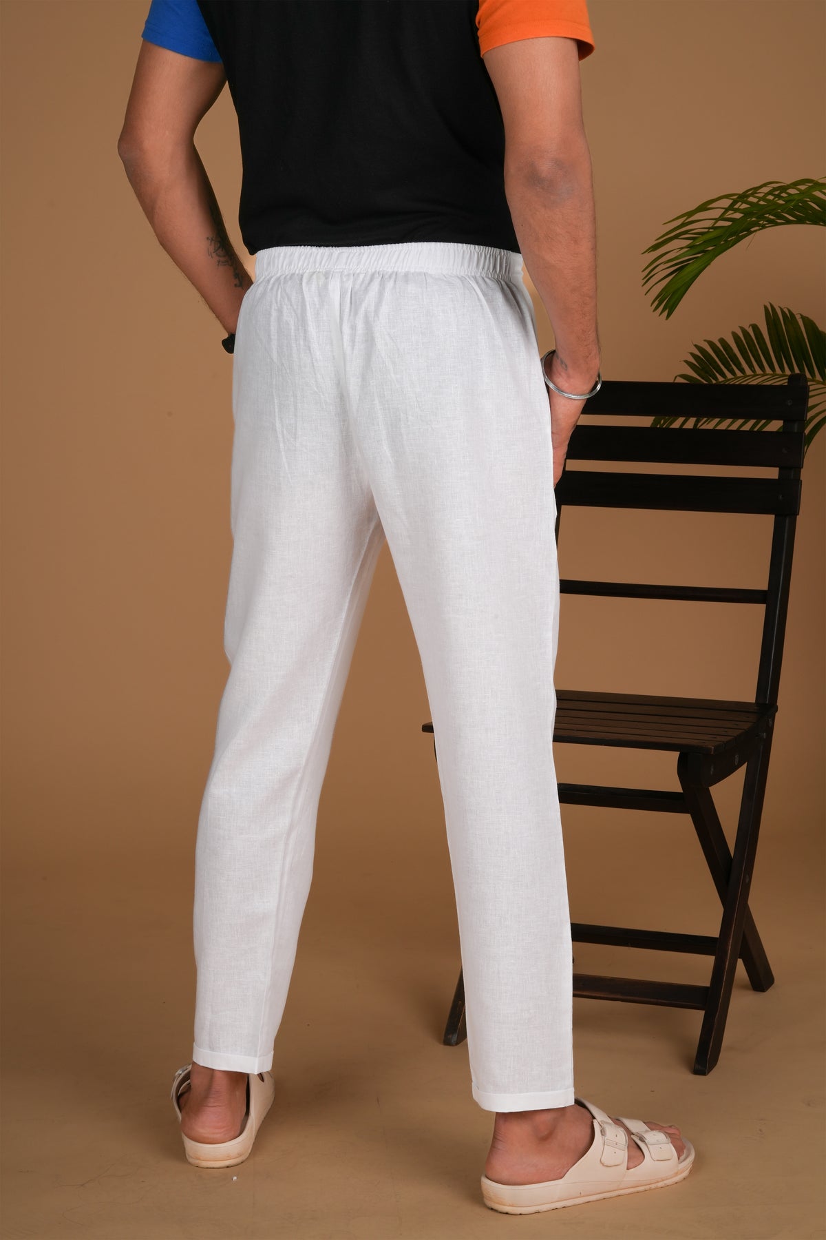 White and regal black (Pack of 2) Men Hemp Lounge Pant