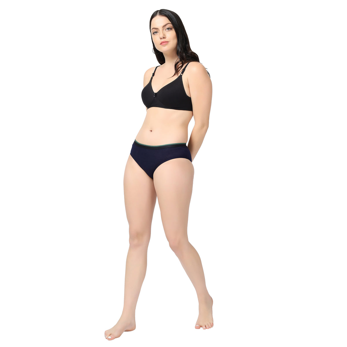 Navy blue Women hemp hipster panty