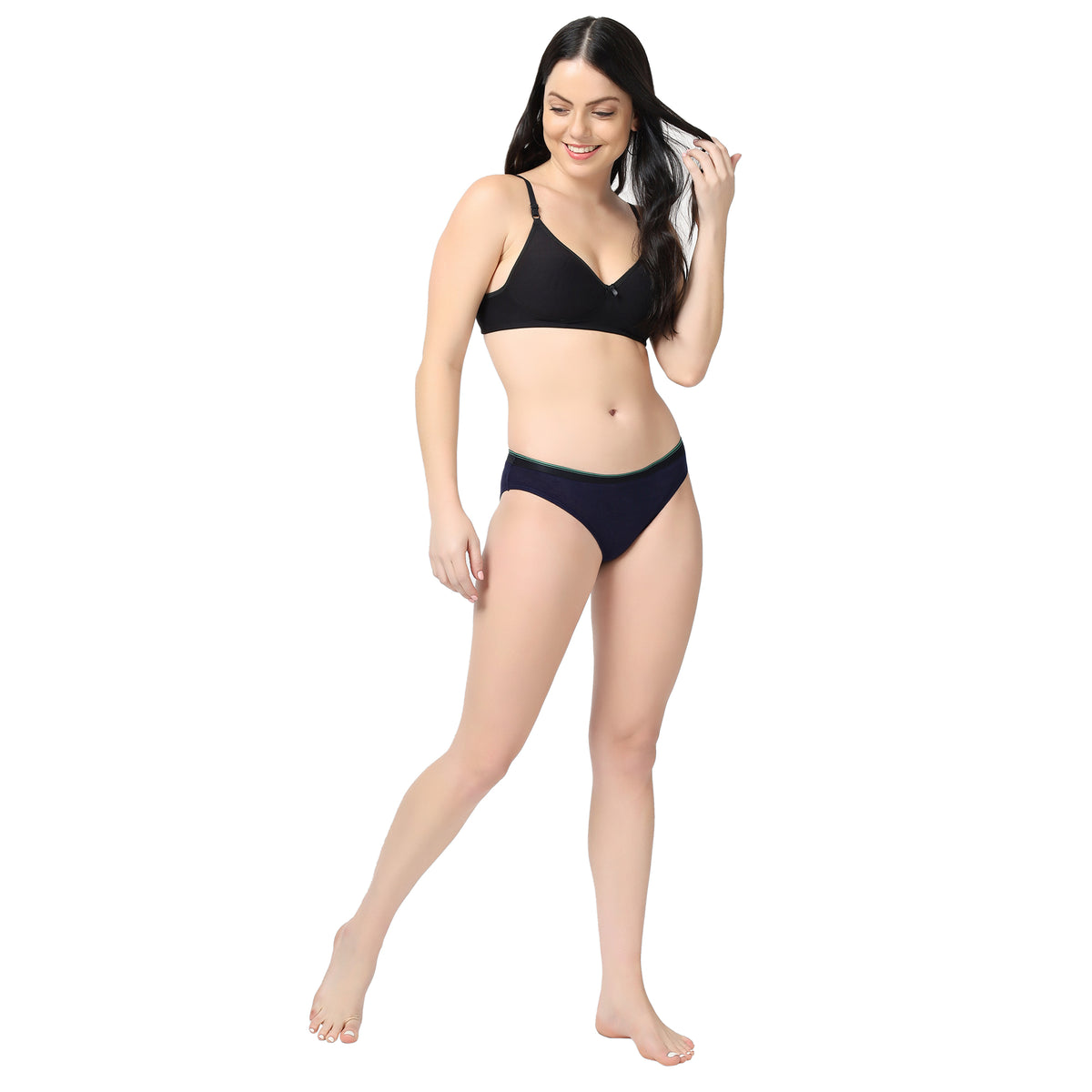 Navy Blue and Nude (Pack of 2) Women hemp bikini panty