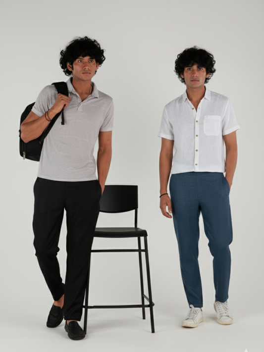 Men Hemp Lounge Pant (Pack of 2, regal blue and regal black)