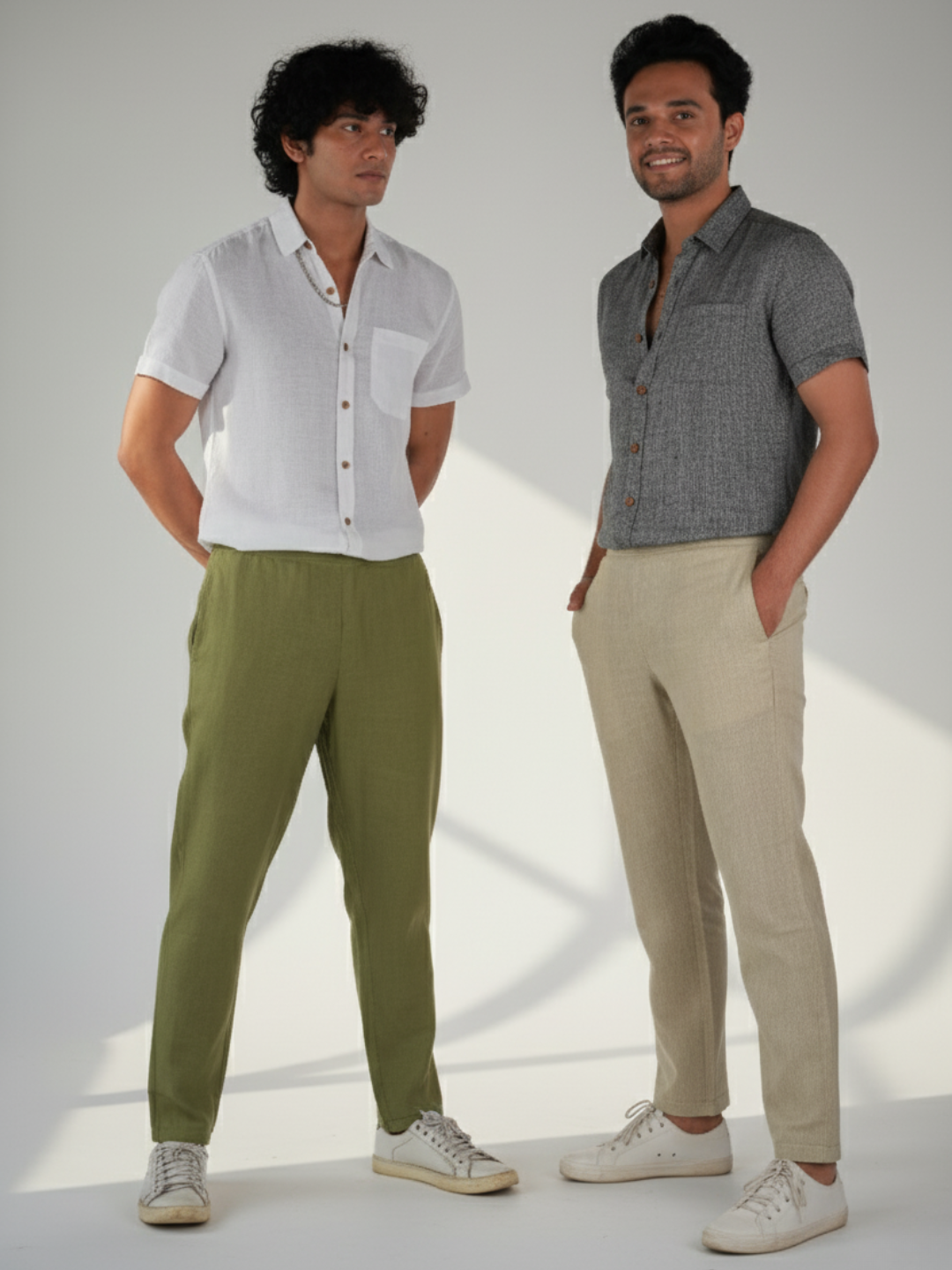 Regal olive and light brown (Pack of 2) Men Hemp Lounge Pant