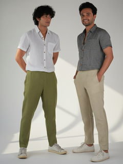 Men Hemp Lounge Pant (Pack of 2, regal olive and light brown)