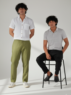Men Hemp Lounge Pant (Pack of 2, regal olive and regal black)
