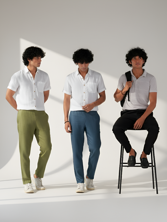 Olive, Black, Blue (Pack of 3) Men Regal Lounge Pants