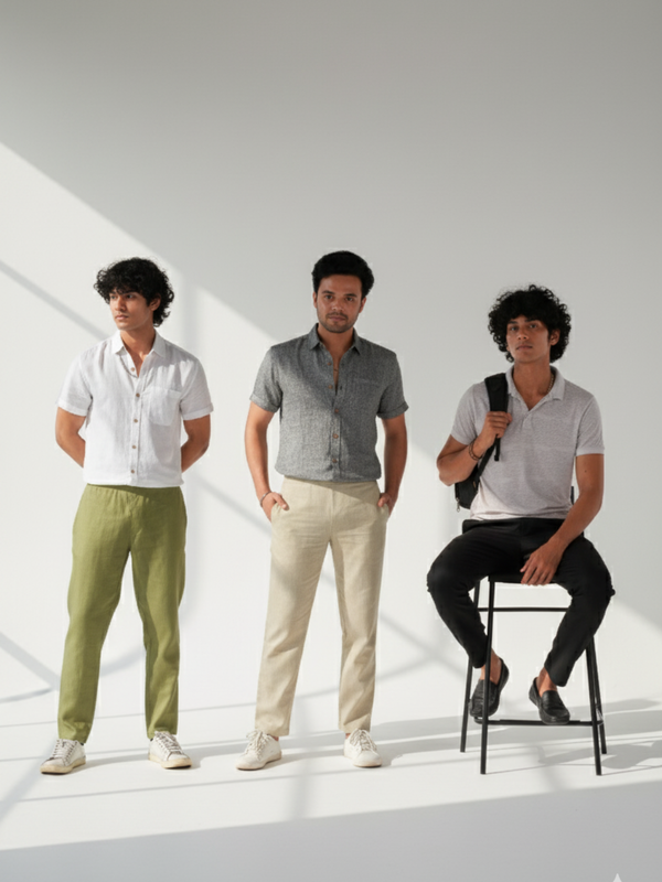 Olive, Black, Light Brown (Pack of 3) Men Hemp Lounge Pants
