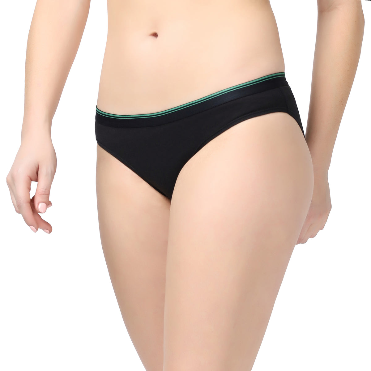 Black Women hemp bikini panty
