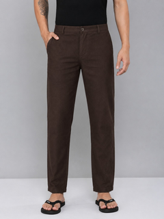 Dark Brown Men Hemp Trouser
