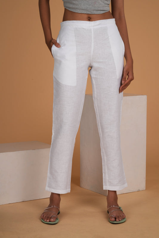 women white pant with pocket