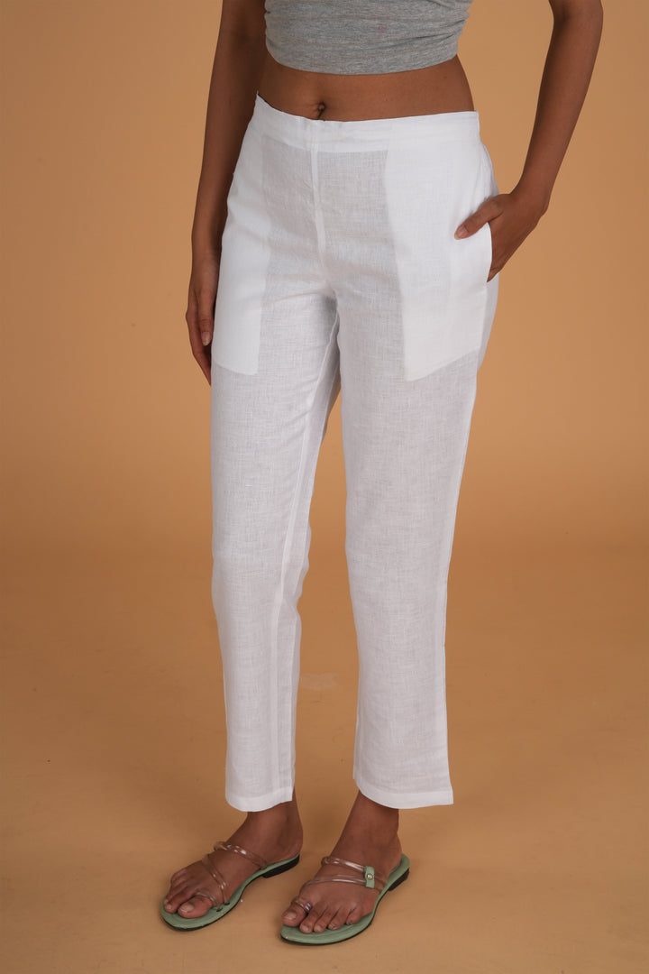 stylish women white lounge pant